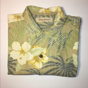 Tommy Bahama Short Sleeves Shirt, Size M,100% silk